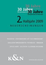 vorschau_2_2009 - Verlag KÃ¶nigshausen & Neumann