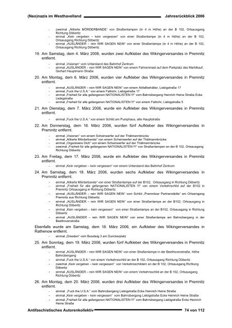 Jahresrückblick 2006 - APAP – Antifaschistisches Pressearchiv ...