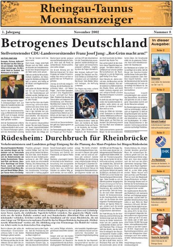 Ausgabe 08 (November 2002) - Rheingau-Taunus-Monatsanzeiger