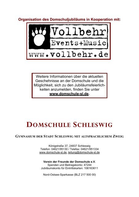 Download des Programmheftes (5,13 MByte) - Domschule Schleswig