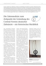 Die Zahnmedizin zum Zeitpunkt der Gründung des Central-Vereins ...