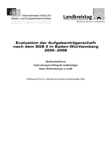 Evaluation der Aufgabenträgerschaft nach dem SGB II in Baden ...