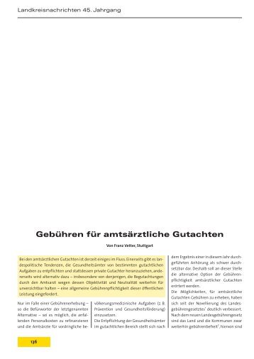 Gebühren für amtsärztliche Gutachten - Landkreistag Baden ...