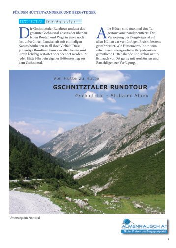 GSCHNITZTALER RUNDTOUR - Almenrausch