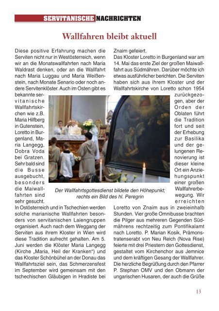 SERVITANISCHE NACHRICHTEN Nr. 2/2011, 37. Jahrgang