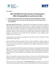 NIIT and NSDC form joint venture to fuel - National Skill ...