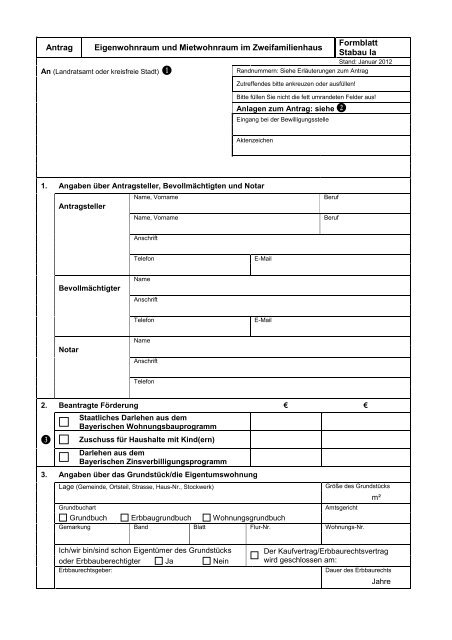 Antragsformular Stabau I a - Landkreis Passau