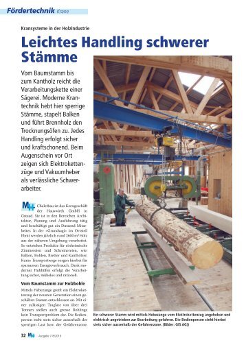 Leichtes Handling schwerer Stämme - Gis AG