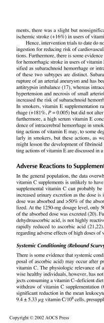The antioxidant vitamins C and E