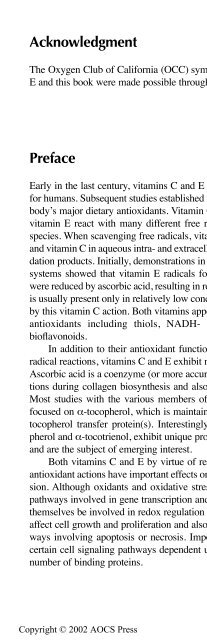 The antioxidant vitamins C and E
