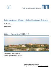 International Master of Horticultural Science Winter-Semester 2011/12