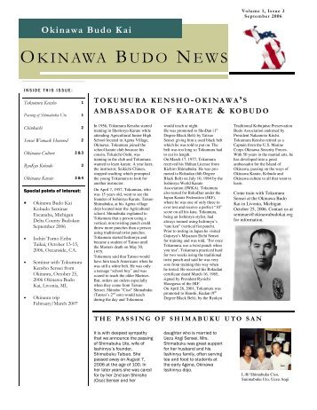 Dojo Newsletter - Okinawa Budo Kai Dojo