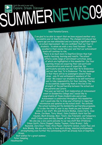 SummerNewsletter09 - Deptford Green School