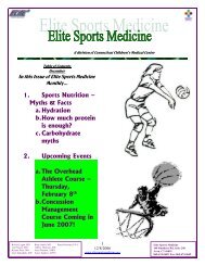 1. Sports Nutrition - Connecticut Children's Medical Center
