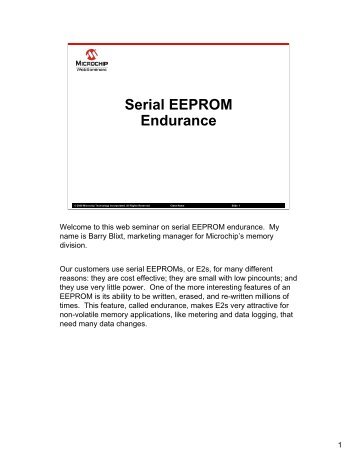 Serial EEPROM Endurance - Microchip