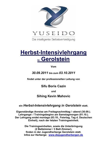 Herbst-Intensivlehrgang in Gerolstein