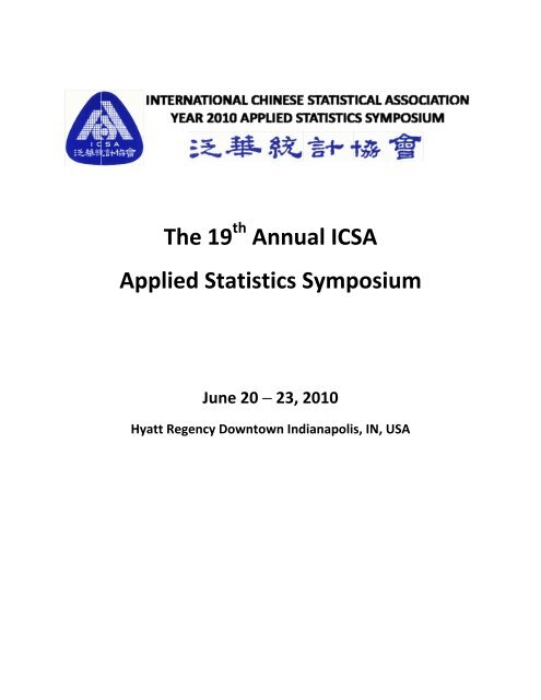 Program - International Chinese Statistical Association