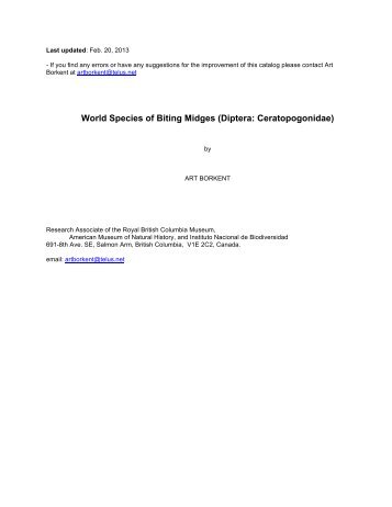 World Species of Biting Midges (Diptera: Ceratopogonidae)