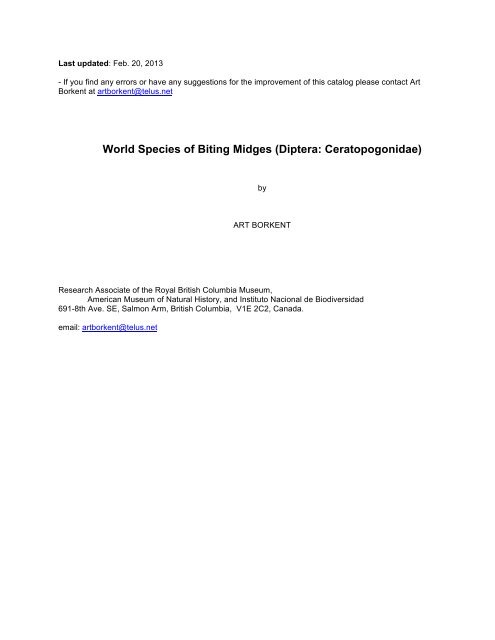 World Species of Biting Midges (Diptera: Ceratopogonidae)