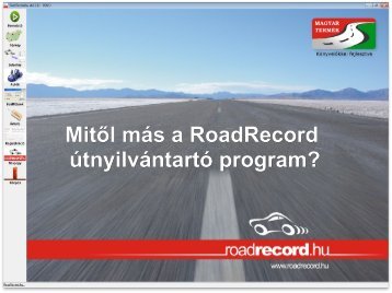 Útnyilvántartás készítése a RoadRecord programmal