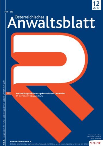 Anwaltsblatt 2010/12 - Österreichischer Rechtsanwaltskammertag