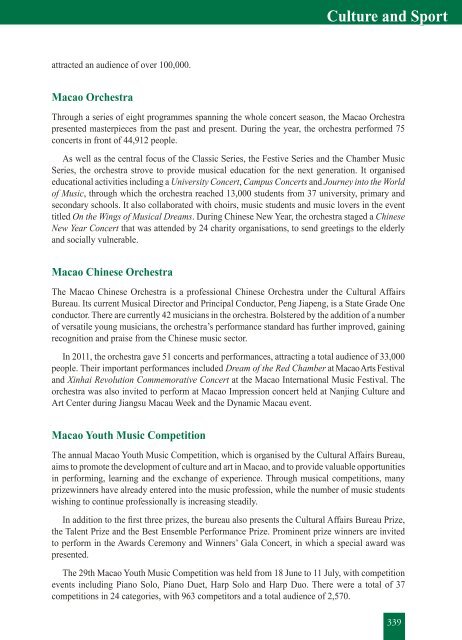 Culture and Sport - Macao Yearbook