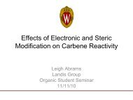 Effects of Electronic and Steric Modification on Carbene Reactivity