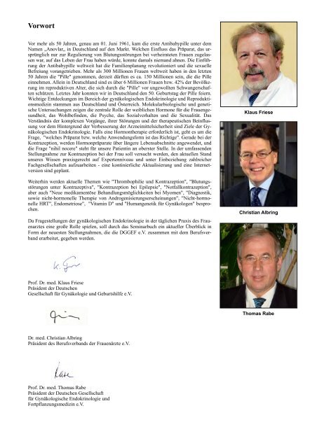 Seminar in Gynäkologischer Endokrinologie