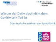 Die Angst vor Sprachverfall – Ein paar Beispiele - ISK - RWTH Aachen