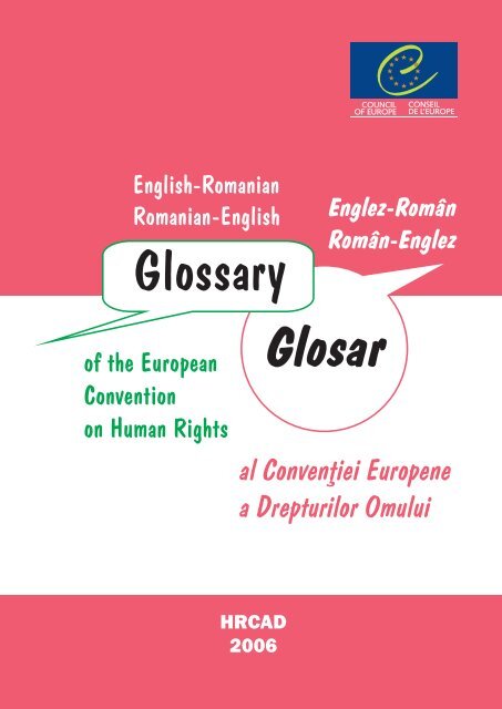 Romanian-English, English Romanian glossary of the ECHR