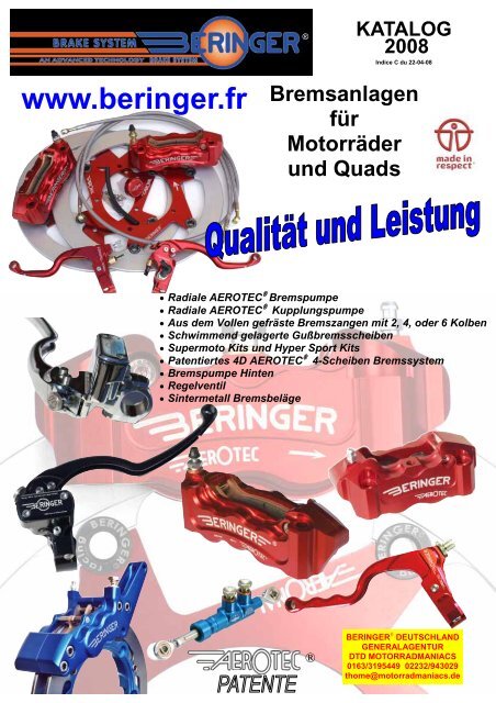 Beringer Katalog 2008 - GSG Mototechnik GmbH