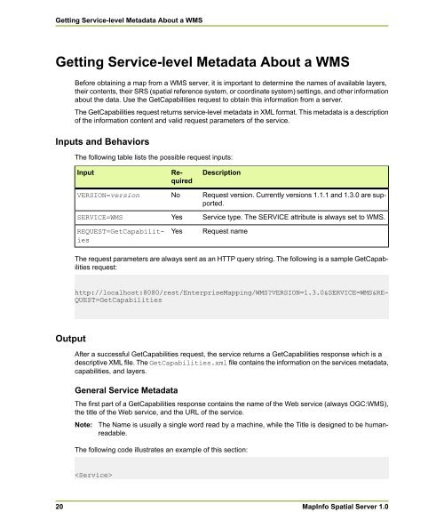 MapInfo Spatial Server Web Map Service - Product Documentation ...