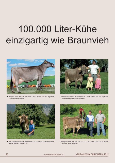 Jahresbericht 2011 online abrufbar! - Braunvieh Tirol