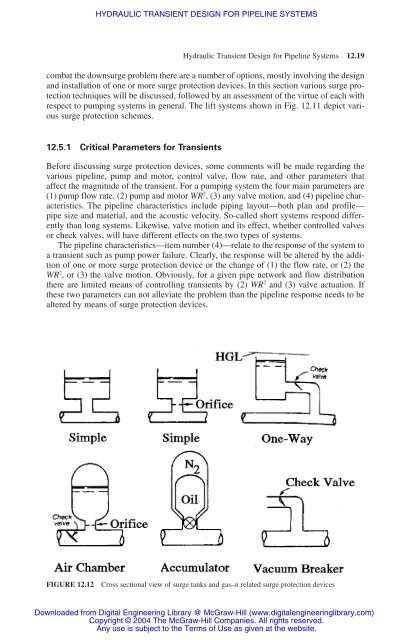 chapter 12 hydraulic transient design for pipeline systems