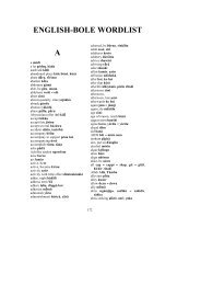 ENGLISH-BOLE WORDLIST A