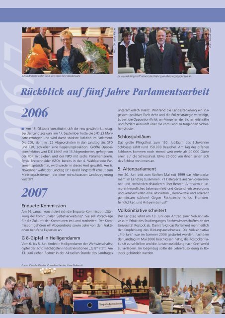 Rückblick auf fünf Jahre Parlamentsarbeit - Landtag Mecklenburg ...