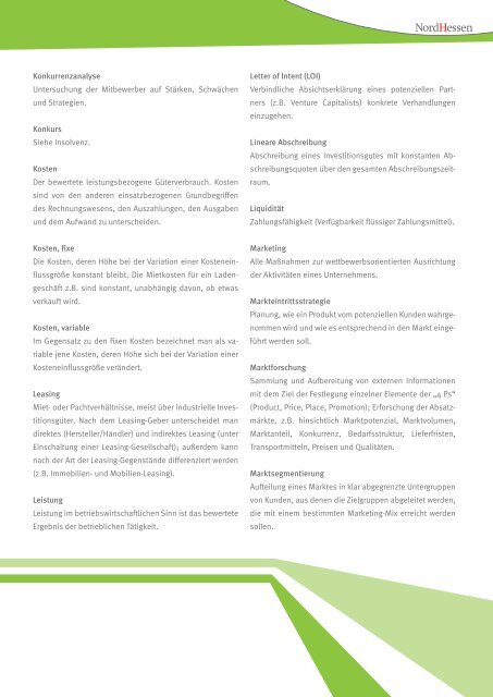 Teilnehmerhandbuch: Businessplan (PDF) - promotion Nordhessen