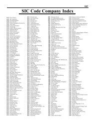 SIC Code Company Index