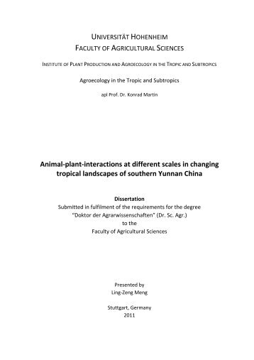 southern Yunnan, SW China - Uni Hohenheim - Universität ...