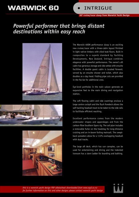 WARWICK 60 - Warwick Yacht Design