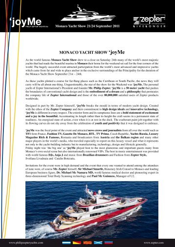 Monaco Yacht Show 'joyMe - Zepter