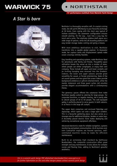 WARWICK 75 - Warwick Yacht Design