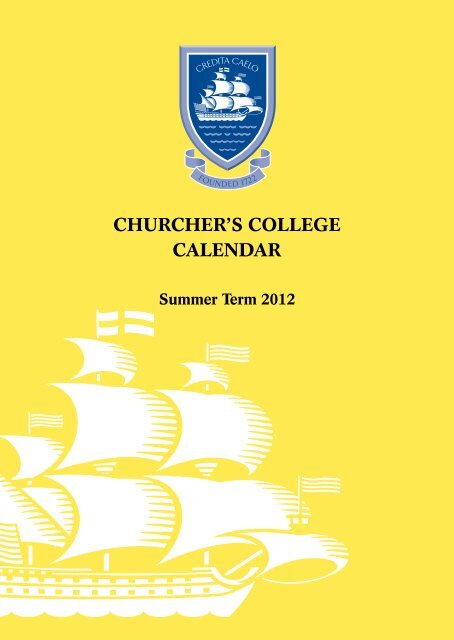 churcher's college calendar