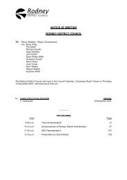 NOTICE OF MEETING RODNEY DISTRICT ... - Auckland Council