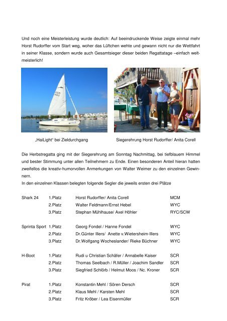 WYC - Herbstregatta im Segeln 15. - Wiesbadener Yacht-Club eV