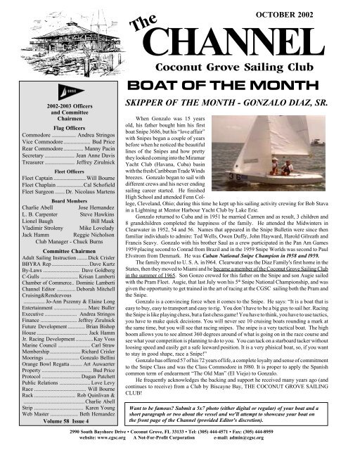 October 2002 - Coconut Grove Sailing Club
