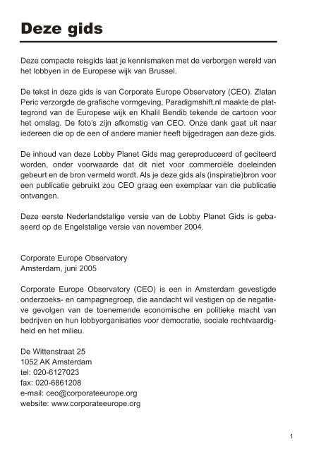 CEO - lobby planet - nl - Corporate Europe Observatory