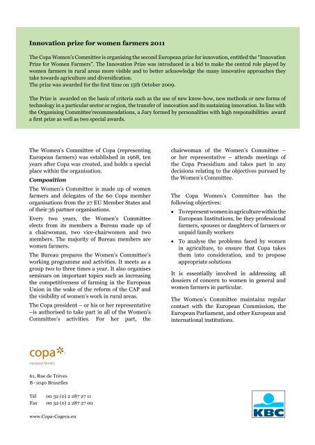 Women Farmers' projects - Copa-Cogeca