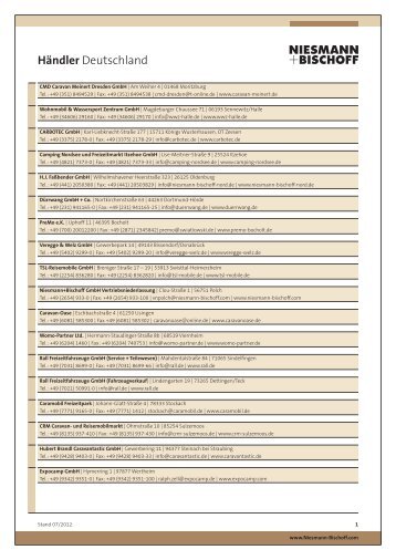 Händler Deutschland - Niesmann + Bischoff