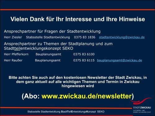 Präsentation zur Einwohnerversammlung am 4 ... - Stadt Zwickau